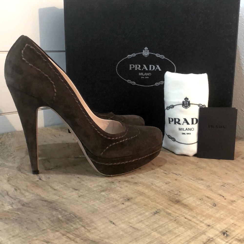 Prada suede heels